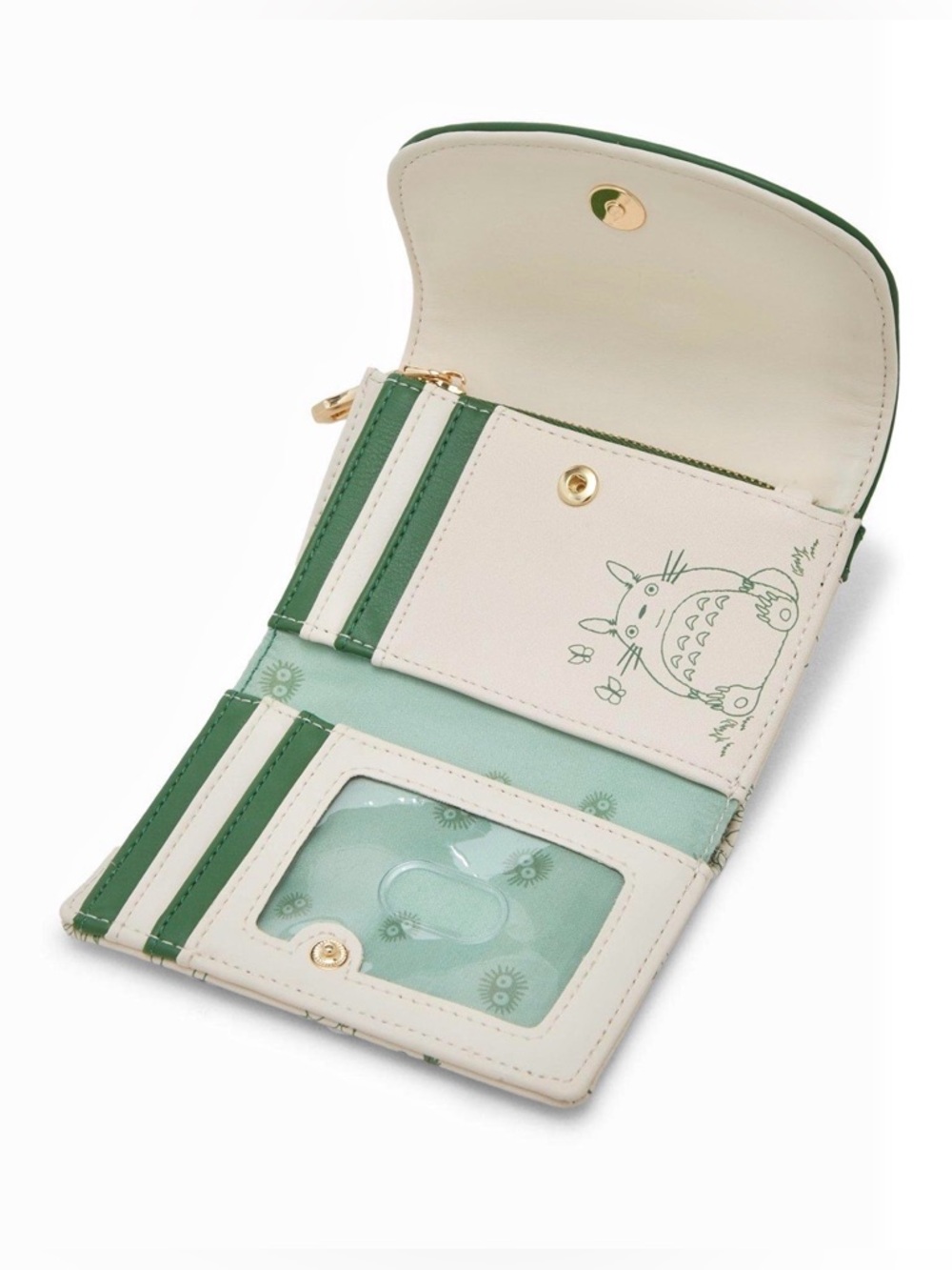NEW Studio Ghibli Totoro Cream and Green Print Wallet - Picture 3 of 7